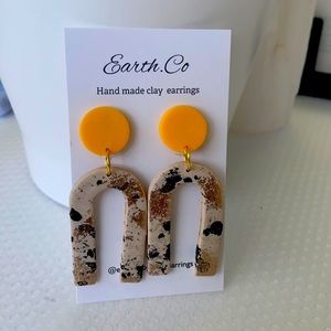 Handmade clay earrings. New